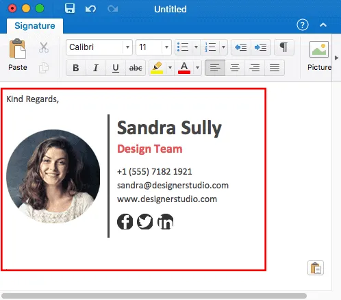 outlook 2011 for mac email signature