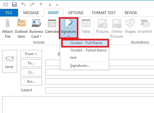 Import Outlook Email Signature
